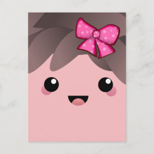 Schudkopje kawaii Japanse cartoon roze Briefkaart