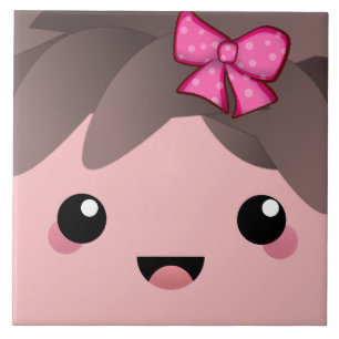 Schudkopje kawaii Japanse cartoon roze Tegeltje