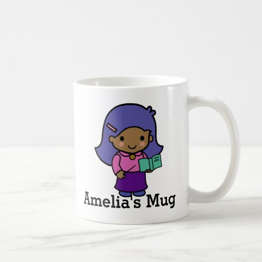 Schudleraar-meisje met Spellingboek Koffiemok (Rechts)