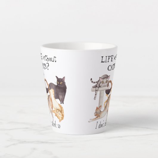 Schudleven zonder katten latte mok (Voorkant)