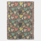 Schudliefdesbundelpatroon met harten deken (Voorkant Verticaal)