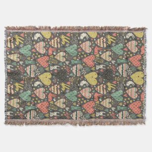 Schudliefdesbundelpatroon met harten deken