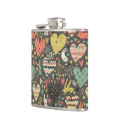 Schudliefdesbundelpatroon met harten heupfles (Links)