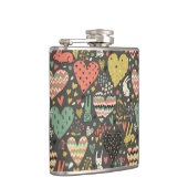 Schudliefdesbundelpatroon met harten heupfles (Rechts)