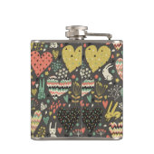 Schudliefdesbundelpatroon met harten heupfles (Achterkant)