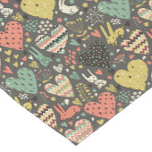 Schudliefdesbundelpatroon met harten korte tafelloper (Hoek)