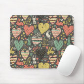 Schudliefdesbundelpatroon met harten muismat (Met muis)