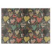 Schudliefdesbundelpatroon met harten snijplank (Voorkant)