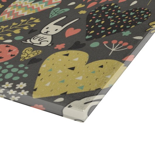 Schudliefdesbundelpatroon met harten snijplank (Hoek)