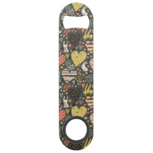 Schudliefdesbundelpatroon met harten speed flessenopener