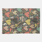 Schudliefdesbundelpatroon met harten theedoek (Horizontaal)