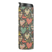 Schudliefdesbundelpatroon met harten thermosbeker (Geroteerd rechts)