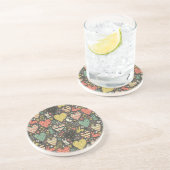 Schudliefdesbundelpatroon met harten zandsteen onderzetter (Zijkant)