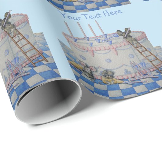 Schudmuizen met kaarskunst als versierde verjaarda cadeaupapier (Rol Hoek)