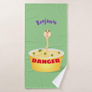 Schudnoedels, cartoon illustratie humor bad handdoek