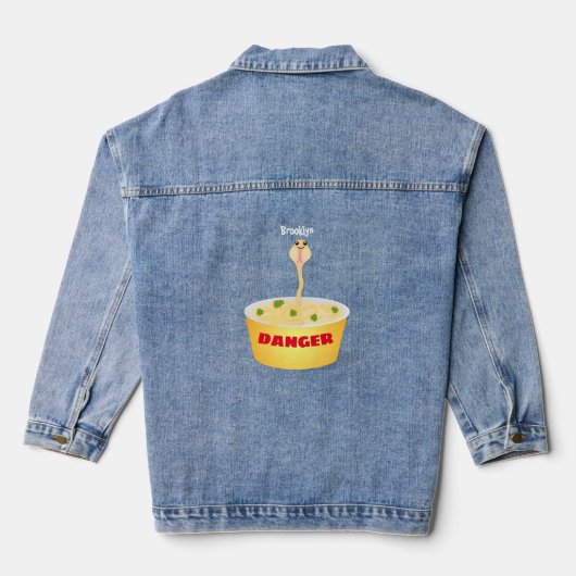 Schudnoedels, cartoon illustratie humor denim jacket (Achterkant)