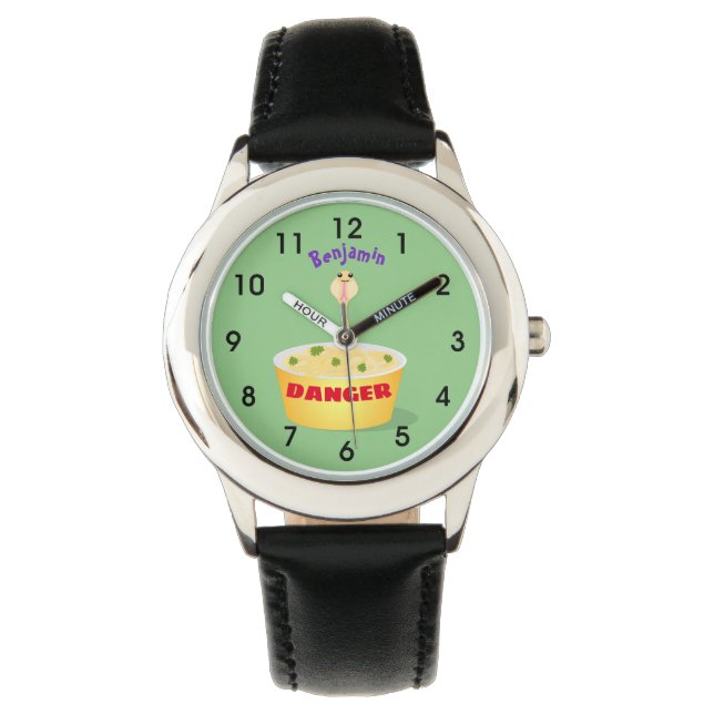 Schudnoedels, cartoon illustratie humor horloge (Voorkant)