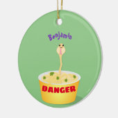 Schudnoedels, cartoon illustratie humor keramisch ornament (Links)