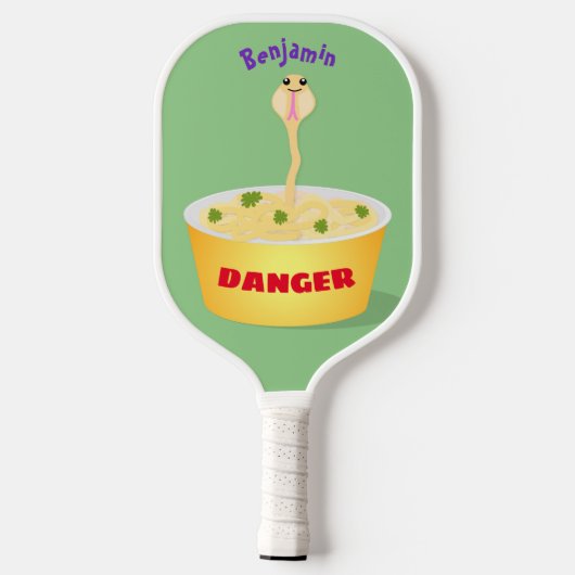 Schudnoedels, cartoon illustratie humor pickleball paddle (Achterkant)