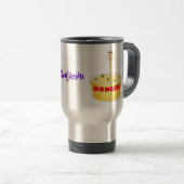 Schudnoedels, cartoon illustratie humor reisbeker (Voorkant rechts)