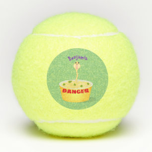 Schudnoedels, cartoon illustratie humor tennisballen