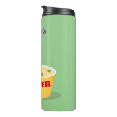 Schudnoedels, cartoon illustratie humor thermosbeker (Geroteerd rechts)