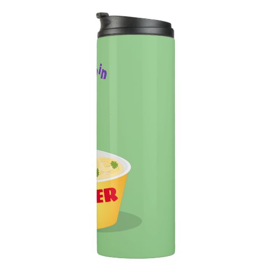 Schudnoedels, cartoon illustratie humor thermosbeker (Geroteerd rechts)