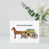 Schudpaard en koninklijke tekening briefkaart (Staand voorkant)