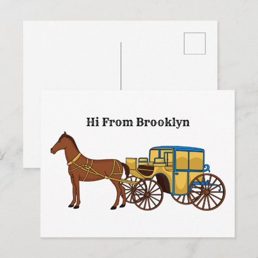 Schudpaard en koninklijke tekening briefkaart (Voorkant / Achterkant)