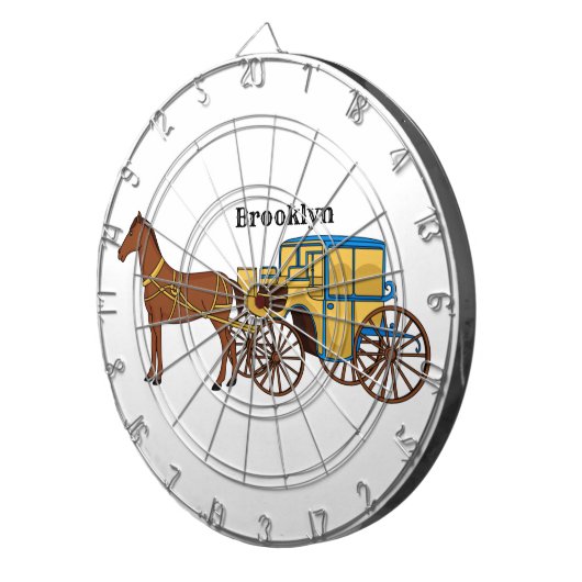 Schudpaard en koninklijke tekening dartbord (Voorkant Rechts)