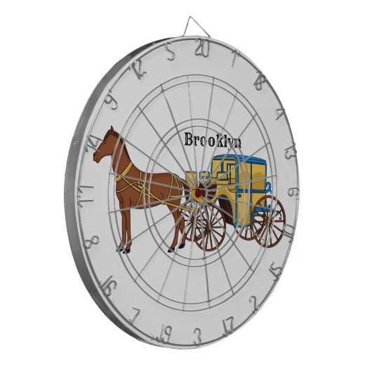 Schudpaard en koninklijke tekening dartbord (Voorkant Links)