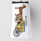 Schudpaard en koninklijke tekening golfheadcover (Draai 90)