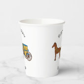 Schudpaard en koninklijke tekening papieren bekers (Links)