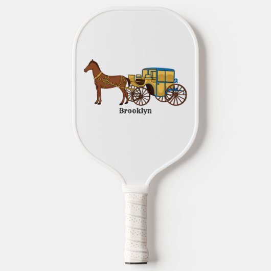 Schudpaard en koninklijke tekening pickleball paddle (Voorkant)