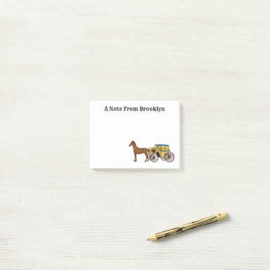 Schudpaard en koninklijke tekening post-it® notes (Op bureau)