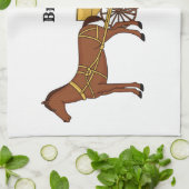 Schudpaard en koninklijke tekening theedoek (Gevouwen)