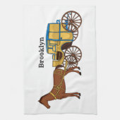 Schudpaard en koninklijke tekening theedoek (Verticaal)