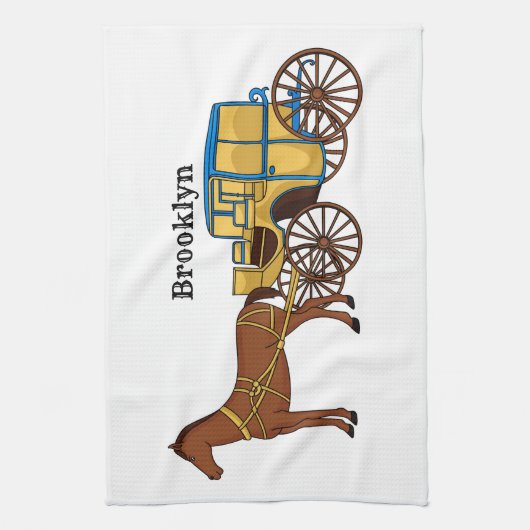 Schudpaard en koninklijke tekening theedoek (Verticaal)