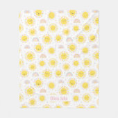 Schudpastelzonneschijn, regenbogen en harten fleece deken (Voorkant)