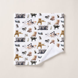 Schudpatroon met foto's van katten en kittens bad handdoek