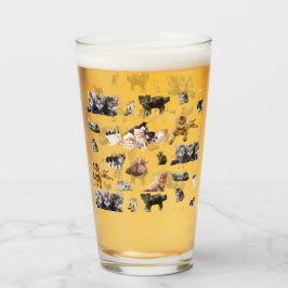 Schudpatroon met foto's van katten en kittens glas