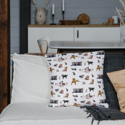 Schudpatroon met foto's van katten en kittens kussen