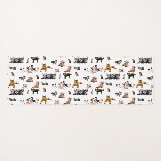 Schudpatroon met foto's van katten en kittens yogamat (Voorkant (horizontaal))