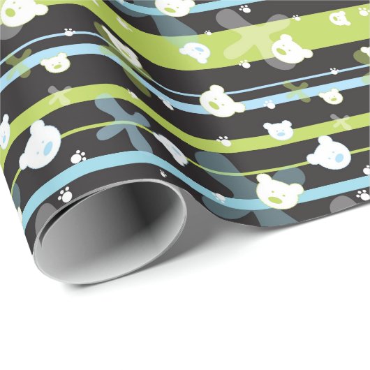 Schudpatroon met kleine beren cadeaupapier (Rol Hoek)