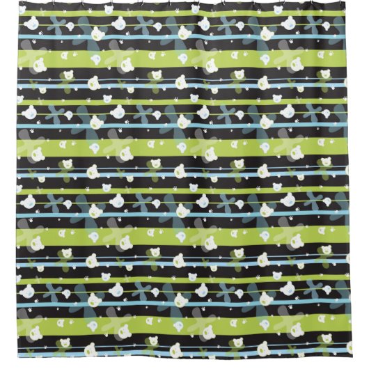 Schudpatroon met kleine beren douchegordijn (Voorkant)