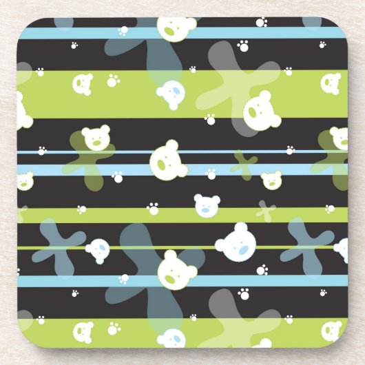 Schudpatroon met kleine beren drankjes onderzetter (Voorkant)