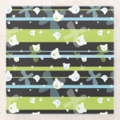 Schudpatroon met kleine beren glazen onderzetter (Voorkant)