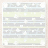 Schudpatroon met kleine beren glazen onderzetter (Achterkant)