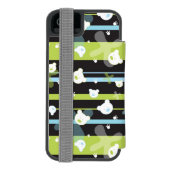 Schudpatroon met kleine beren incipio iPhone portemonnee hoesje (Agenda Achterkant)