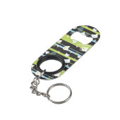 Schudpatroon met kleine beren mini flessenopener (Achterkant Gekanteld)